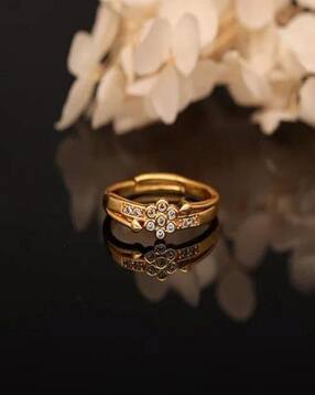 brado jewellery Women Brass Diamond Gold Plated Ring -picture-24