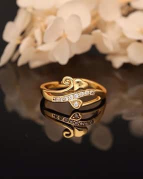brado jewellery Women Brass Diamond Gold Plated Ring      -picture-31