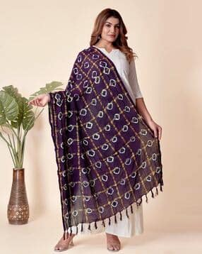 ebadat Women Printed Dupatta with Tassels-picture-22