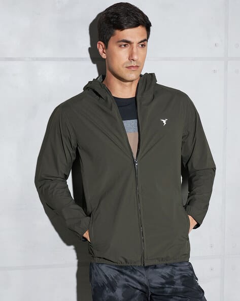 Men Logo Print Slim Fit Raincoat