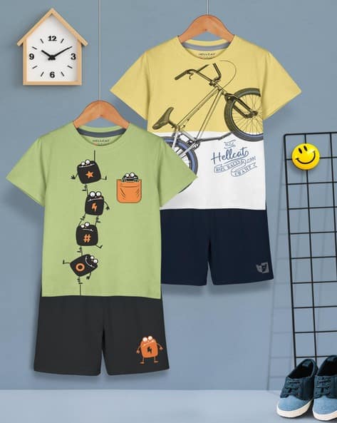 Hellcat Boys Pack of 2 Graphic Print Shorts & T-Shirts Set