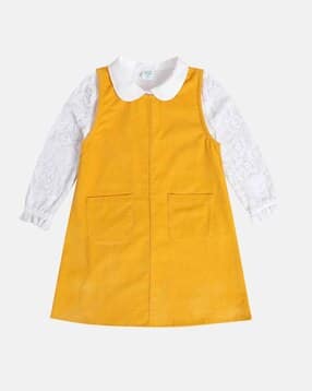 mini klub Girls Embroidered Regular Fit Dungarees-picture-13