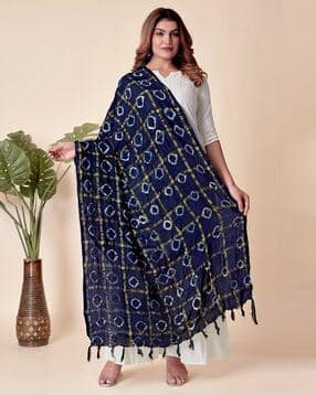 ebadat Women Printed Dupatta with Tassels-picture-23