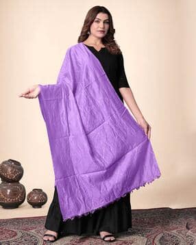 ebadat Women Embellished Dupatta with Fringe Hem-picture-38
