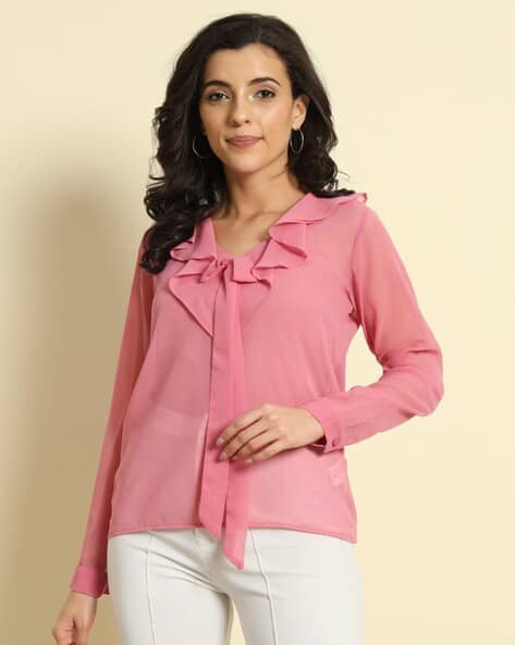 Buy Fyre Rose Women Regular Fit Ruffle Top Online | Ajio.com