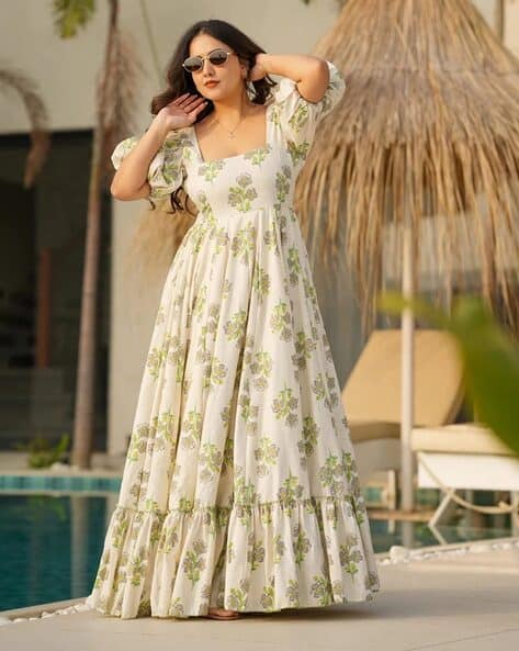 Buy Wedani Women Floral Print Gown Dress Online | Ajio.com Buy Wedani Women Floral Print Gown Dress Online | Ajio.com