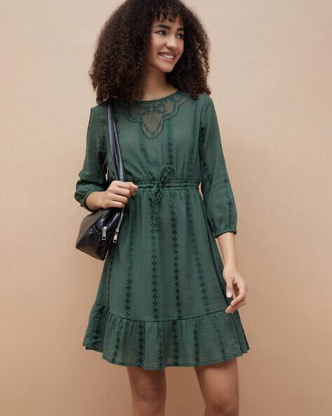 Fame forever by lifestyle Women Embroidery A-Line Dress