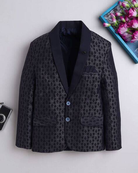 Pixie N Prince Men V-Neck Textured Blazer