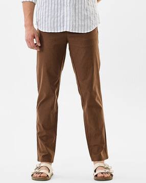 snitch Men Textured Slim Fit Trousers-picture-12