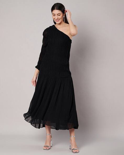 Buy Amagyaa Women One-Shoulder Drop Waist Dress Online | Ajio.com Buy Amagyaa Women One-Shoulder Drop Waist Dress Online | Ajio.com