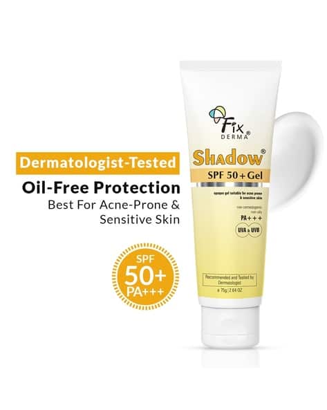 Fixderma Sunscreen - SPF 50+ PA+++ Shadow Sunscreen SPF50+ Gel For Oily SkinUVA-UVB Protection (75g)