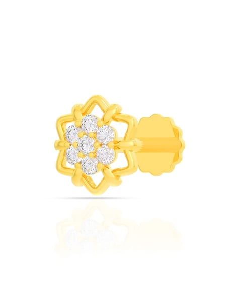 Whp Jewellers Women Lily Yellow Gold Diamond-Studded Nose Pin
