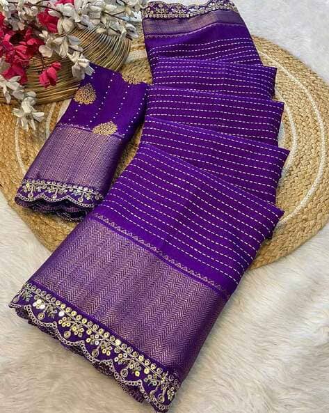 Nyrika Women  Floral Printed Dola Silk Saree