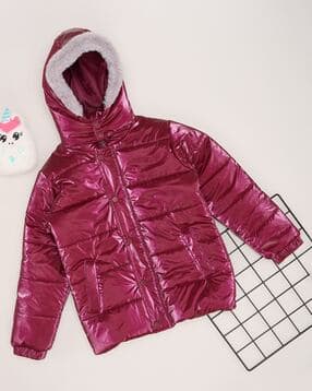 pantaloons junior Girls Button-Front Hooded Jacket-picture-17