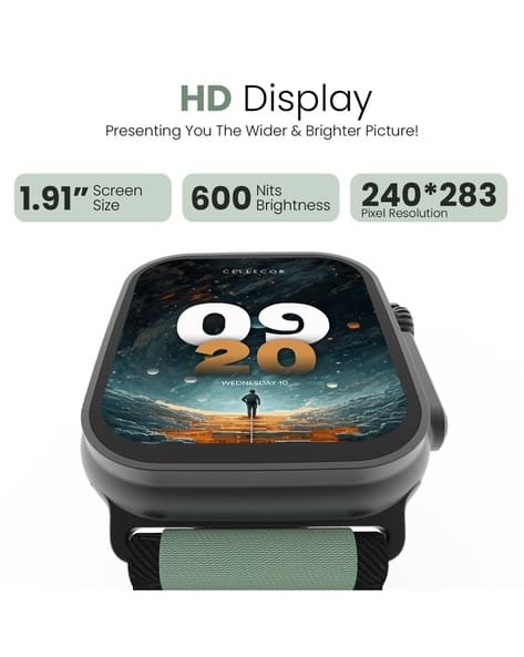 Cellecor 1.91 Curved Display with 600 NITS AOQ BTCalling AOD & AI Voice in SWM4 RUSHGOLDORANGEBLACK