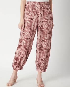 r&b Women Leaf Pattern Relaxed Fit Pants-picture-18