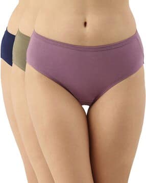 samvar Pack of 3 Brief Panties with Elasticated Waistband-picture-12