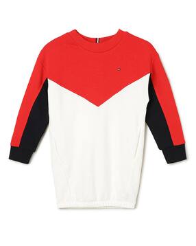 tommy hilfiger Girls Crew Neck Colour-Block Dress-picture-12