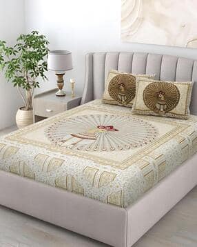 bombay spreads Rajasthani King Size Bedsheet With 2 Pillow Cover-picture-11