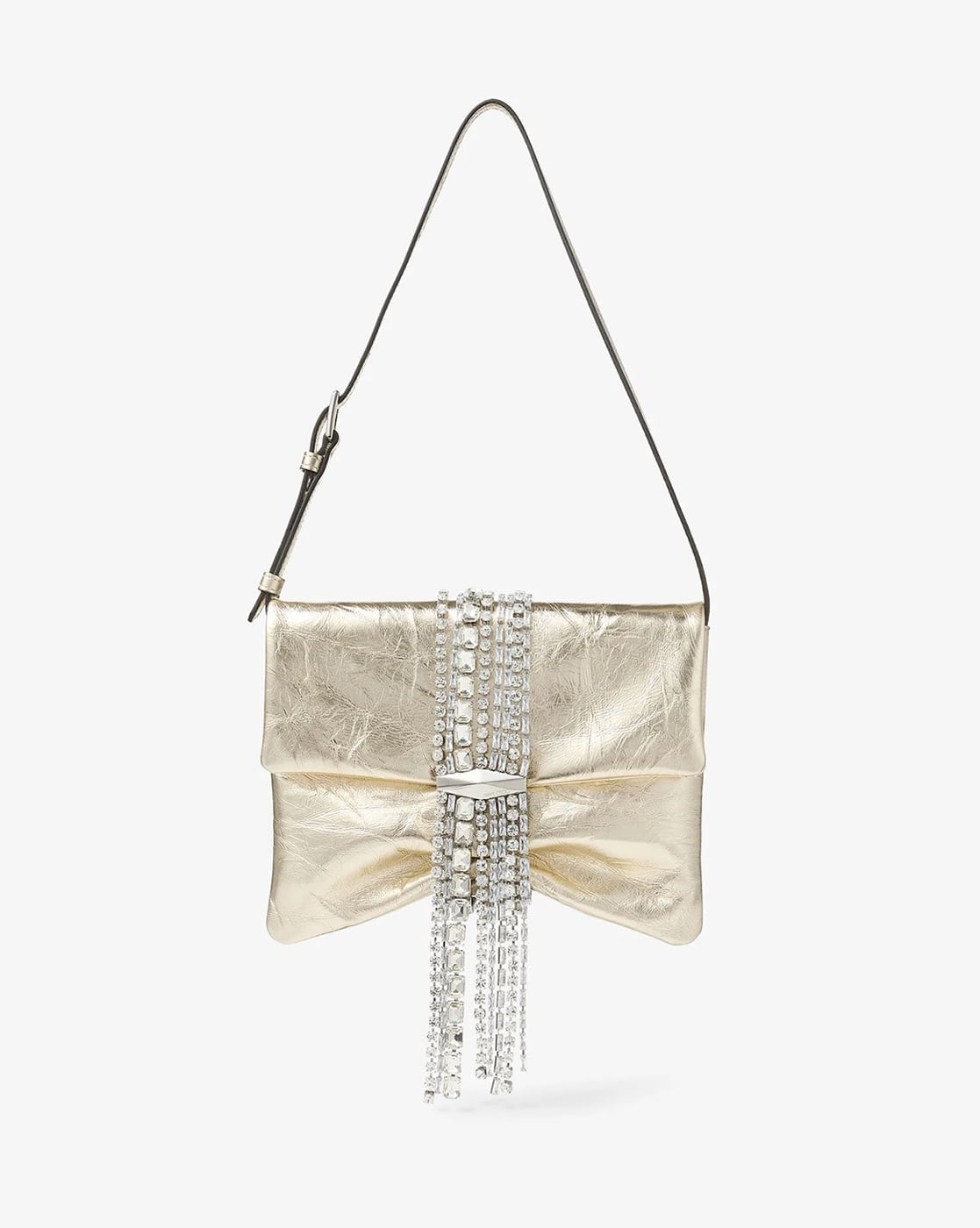 Buy Jimmy Choo Zandra Crystal Embellishments Shoulder Bag | Silver