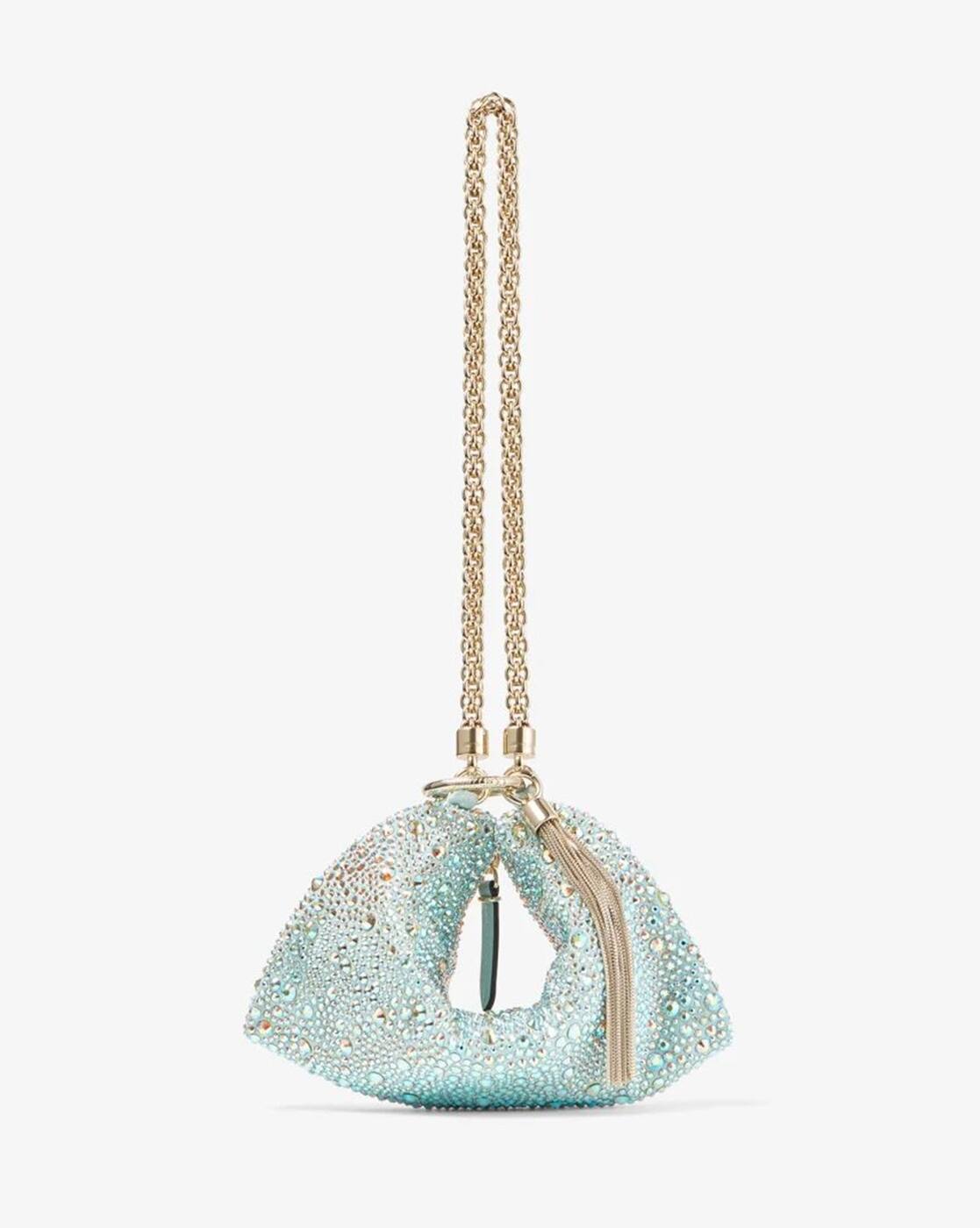 Buy Jimmy Choo Callie Mini Suede Crystal Mini Bag | Blue Color