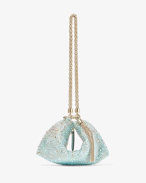 Buy Jimmy Choo Callie Mini Suede Crystal Mini Bag | Blue Color