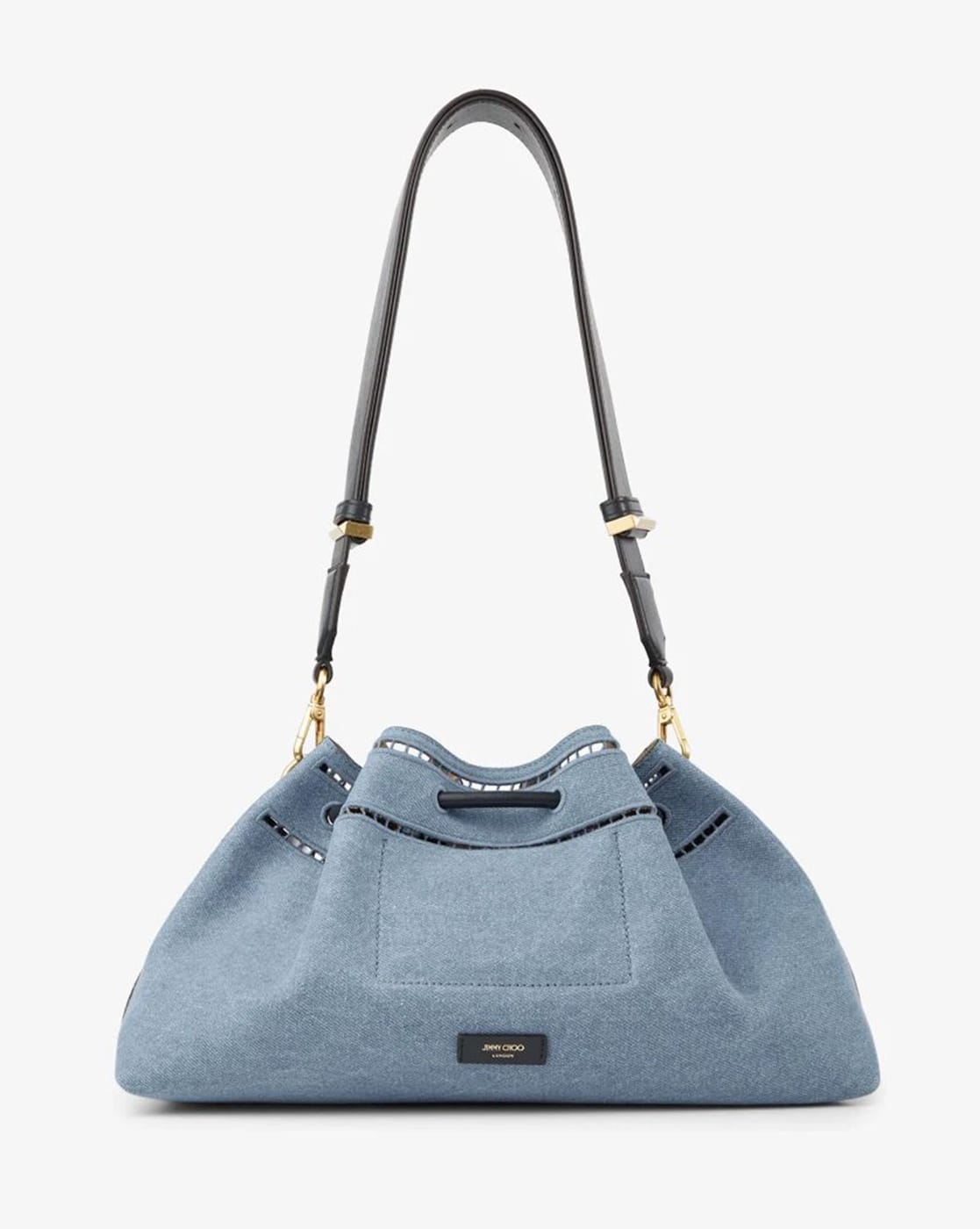 Buy Jimmy Choo Sangallo Embroidered Cinch Medium Denim Shoulder