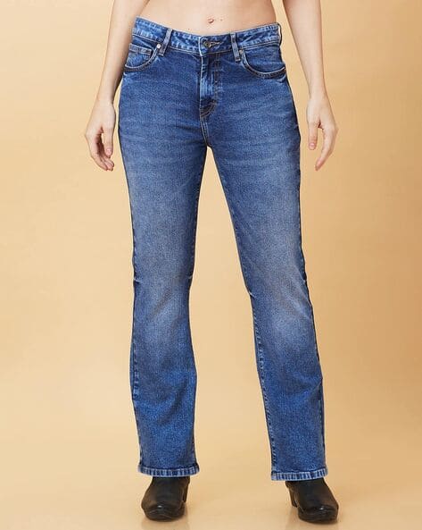 Women Mid-Wash Bootcut Jeans