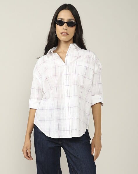 Lee Cooper Women Checked Regular Fit Shirt
