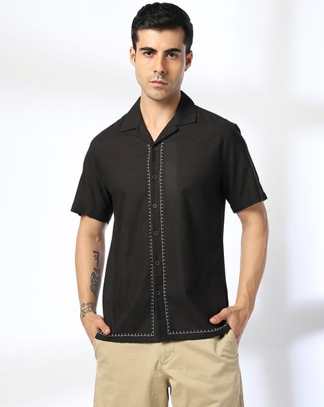NETPLAY Men Embroidered Slim Fit Shirt