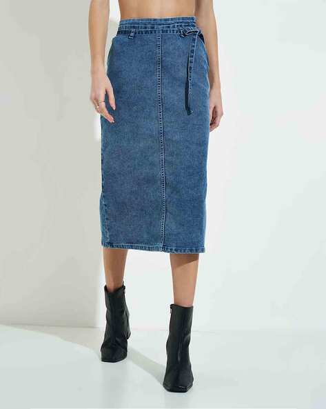 Women Straight Skirt with Elasticated Waist