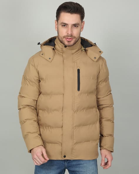 Men Regular Fit Zipper Closure Jacket