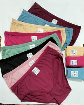 Women Pack of 6 Briefs Panties with Elasticated Waist-image-37