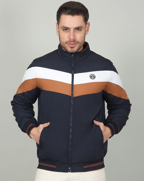 Men Regular Fit Zipper Closure Jacket