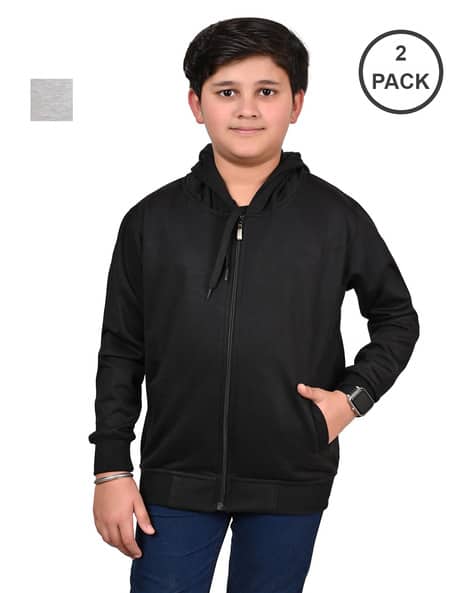 Boys Pack of Zip-Front Hoodies with Insert Pocket