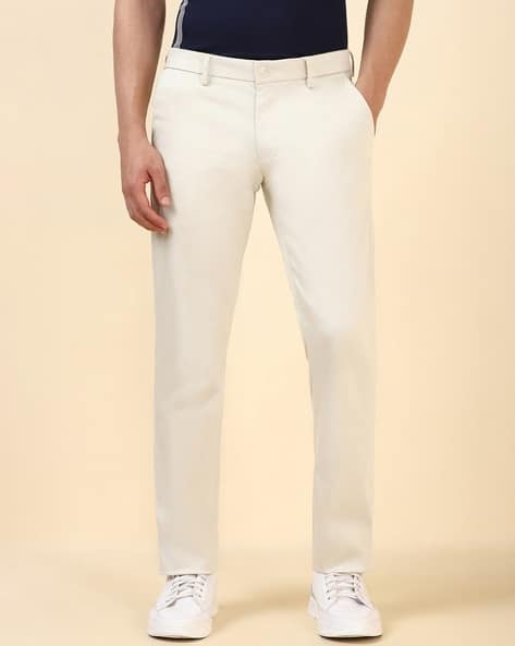 ALLEN SOLLY Men Flat Front Slim Fit Trousers with Expandable Waist