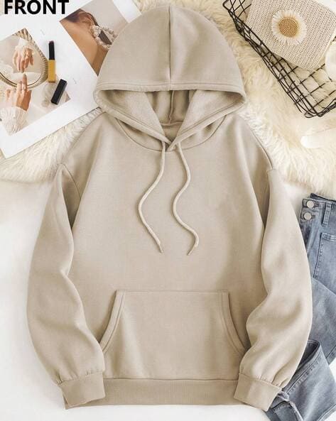 Buy Beige Sweatshirt Hoodies for Women by Fyre Rose Online