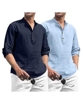 shopyclick Men Pack of 2 Regular Fit Short Kurta-picture-41