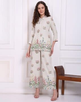 Women Floral Print Pants-Suits Set-picture-11
