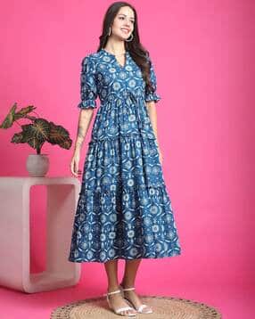 revangi Women Floral Print Fit & Flared Dress-picture-25