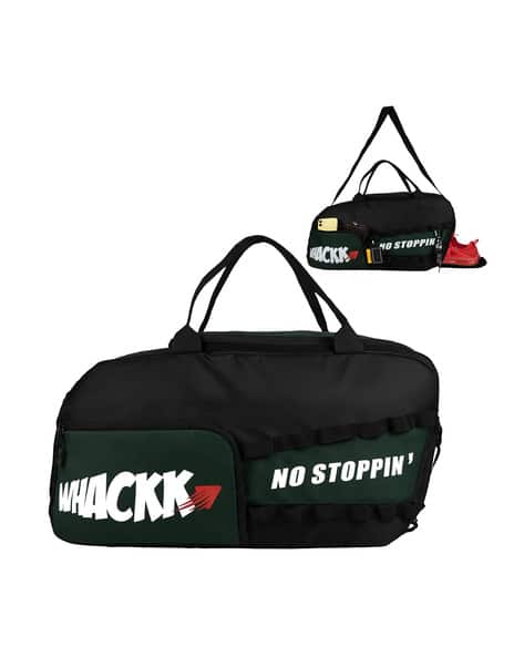 WHACKK Men Typographic Print Duffel Bag