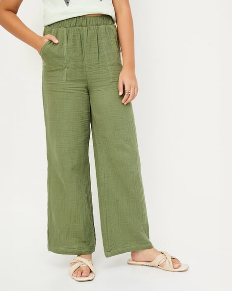 Girls Pleated Straight Fit Pants