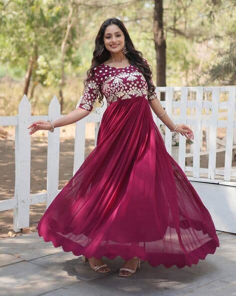 sachin and babi light blue dress Buy TANUKA Women Embroidered Gown Dress Online