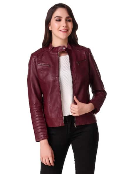 Women Faux Leather Biker Jacket