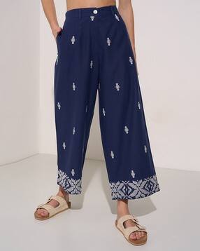 akkriti by pantaloons Women Embroidered Relaxed Fit Palazzos-picture-10
