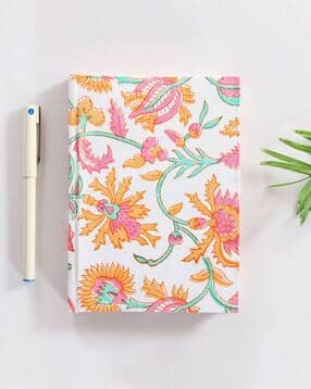 Hand Block Printed Fabric Journal Notebook