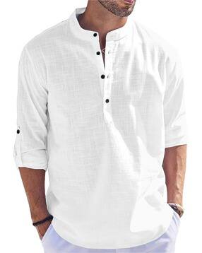 folgen Men Regular Fit Short Kurta with Mandarin Collar-picture-12