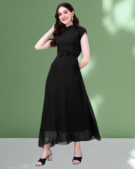 LEIA Women Mandarin-Neck Gown Dress