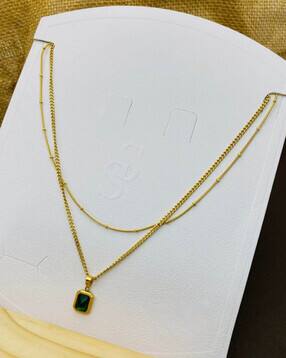 women gold-plated chain with pendant