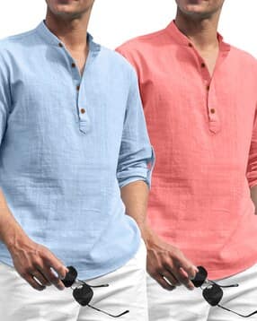 shopyclick Men Pack of 2 Regular Fit Short Kurta-picture-44